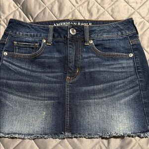 American Eagle Outfitters Dark Blue Denim Mini Skirt in size 2